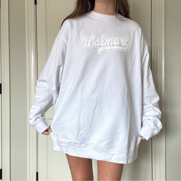 Independent Trading Company Tops - Walmart White Graphic Sweatshirt